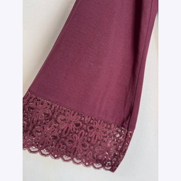 Soft Surroundings Women Crochet Trimmed Fit & Flare Midi Dress Sz Medium Purple - Picture 5 of 7